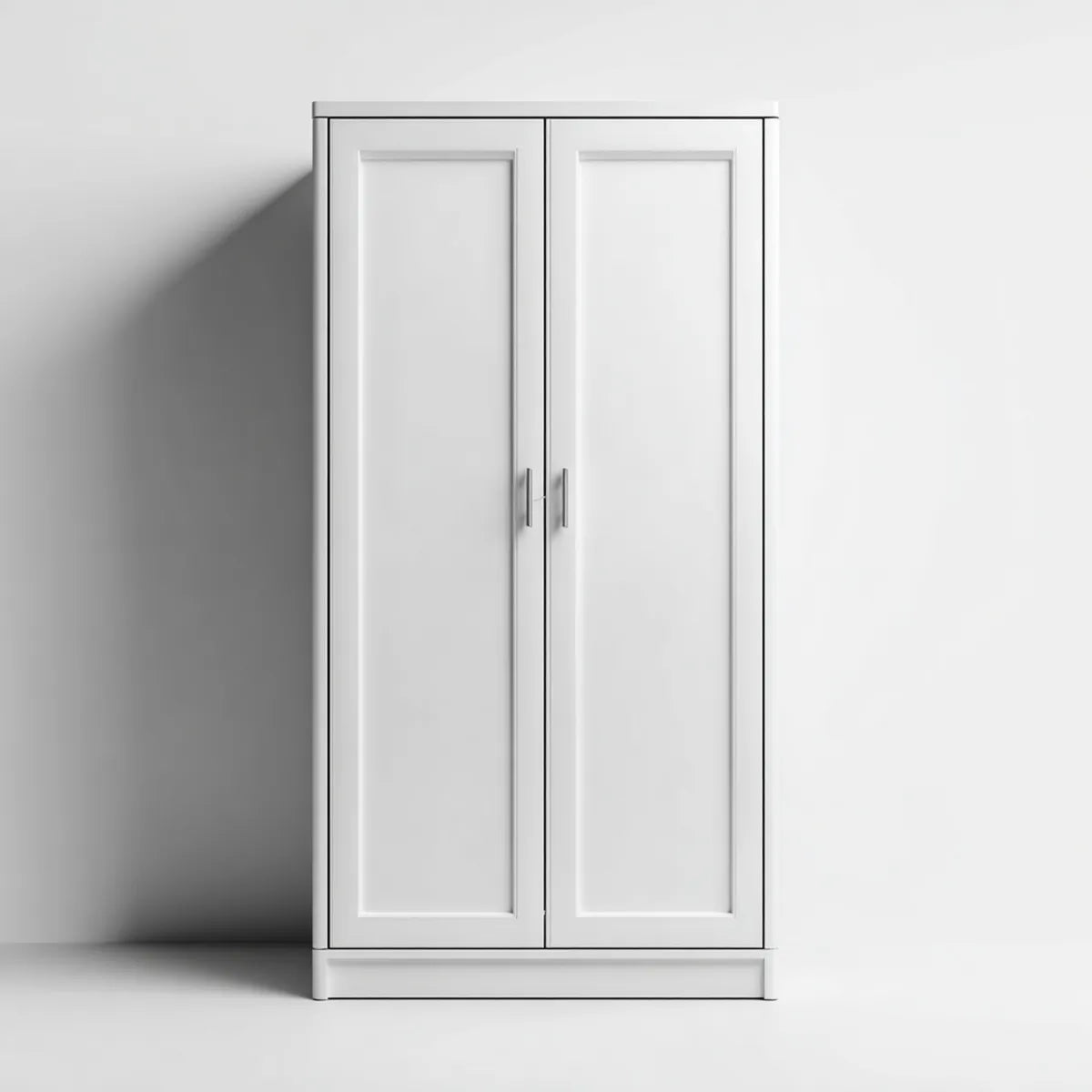 Armadio guardaroba a 2 ante bianco 80 x 50 x 180 cm in MDF rettangolare