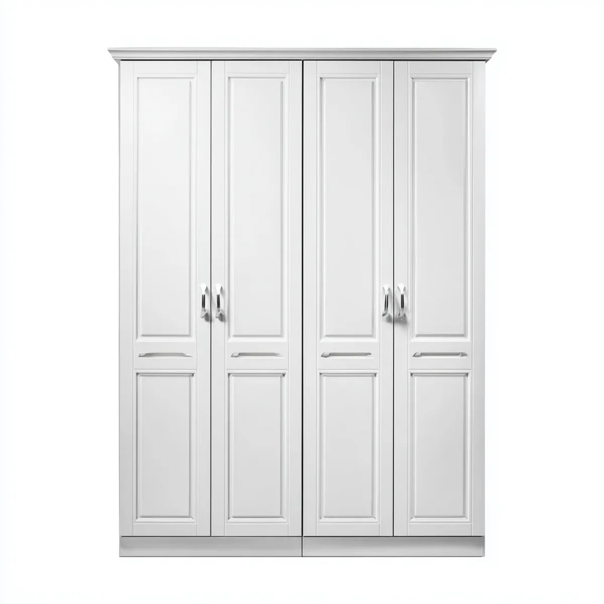 Armadio guardaroba 4 ante battenti bianco 160 x 60 x 220 cm in MDF rettangolare