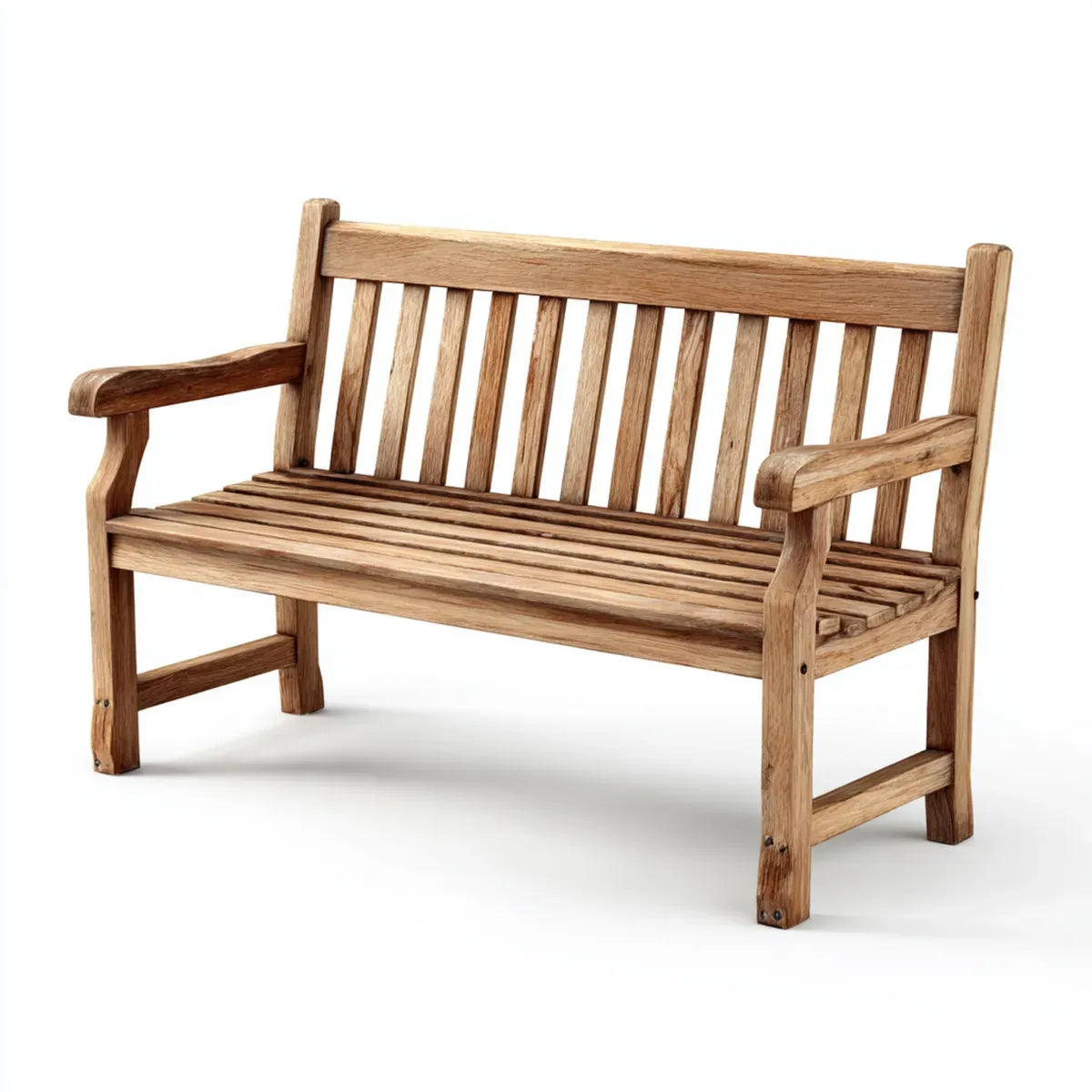 Panca da giardino 2 posti naturale in teak massello rettangolare 120 x 65 x 85 cm