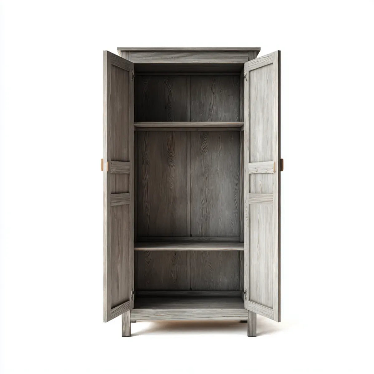 Armadio guardaroba a 2 ante grigio 100 x 55 x 200 cm in MDF impiallacciato frassino rettangolare
