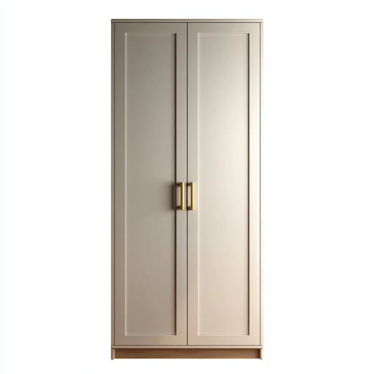 Armadio guardaroba a 2 ante tortora 80 x 50 x 180 cm in MDF rettangolare
