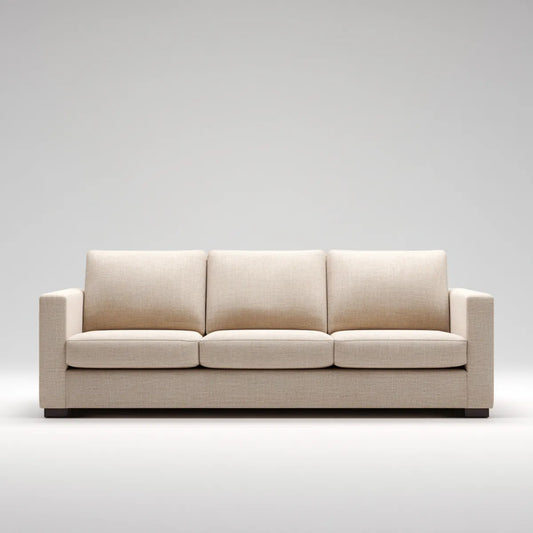 Divano 3 posti beige rettangolare in poliestere 210 x 88 x 85 cm
