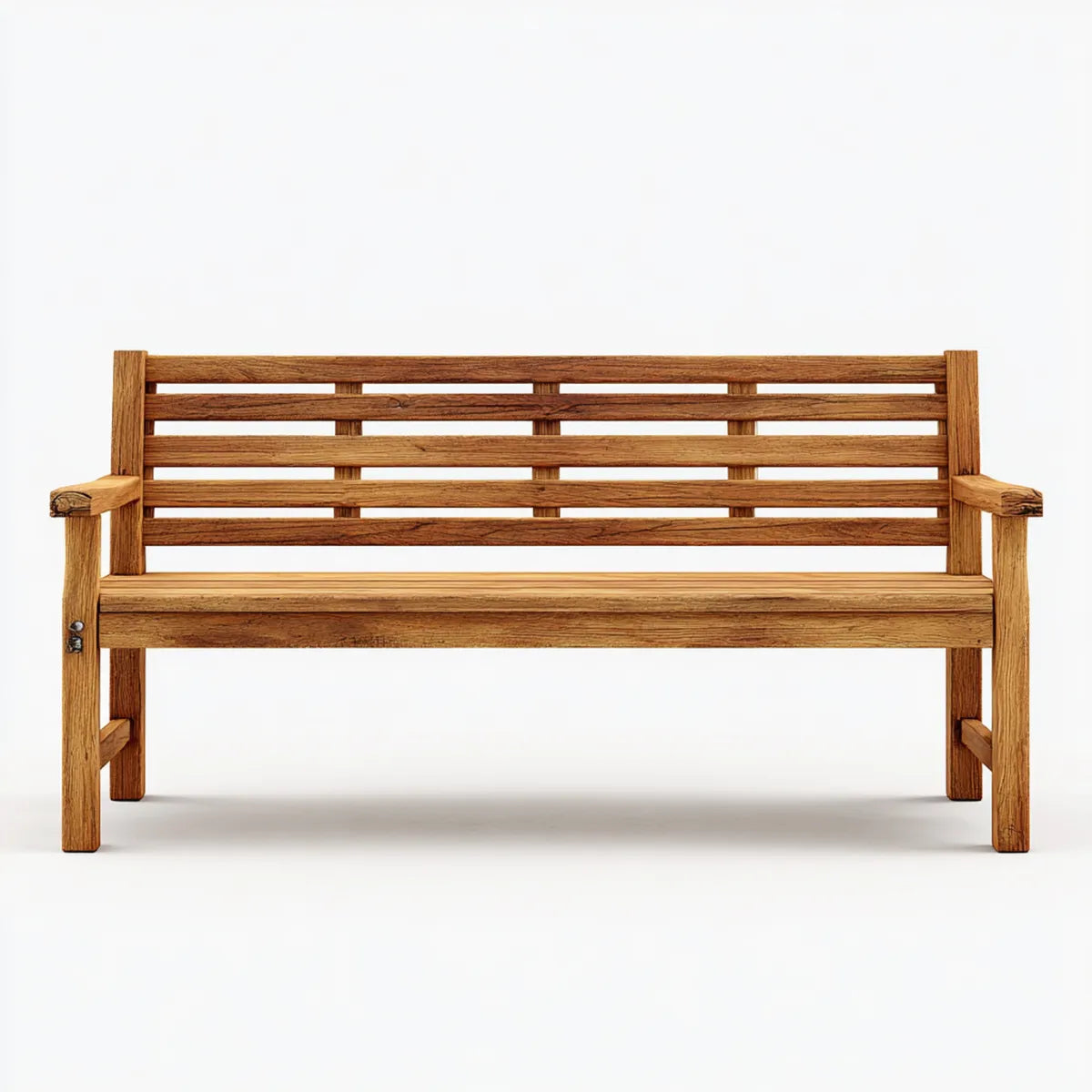 Panca da giardino 2 posti marrone in teak massello rettangolare 150 x 65 x 90 cm