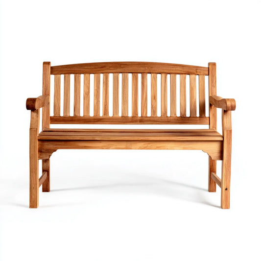 Panca da giardino 2 posti marrone in legno massello di teak rettangolare 120 x 65 x 90 cm