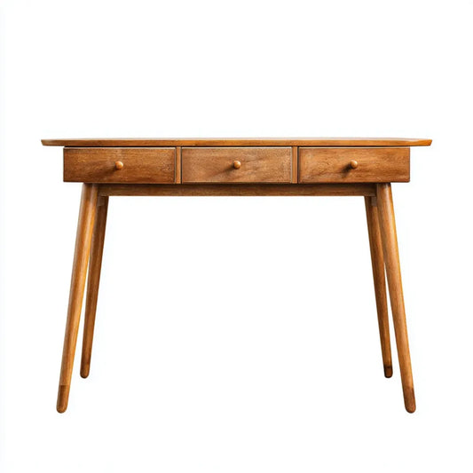 Consolle con 3 cassetti marrone 120 x 35 x 76 cm in legno massello di mango rettangolare